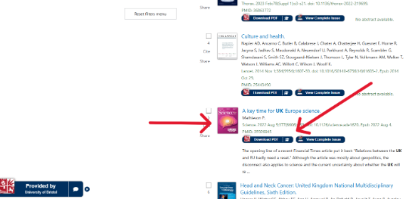 Screenshot of LibKey on PubMed
